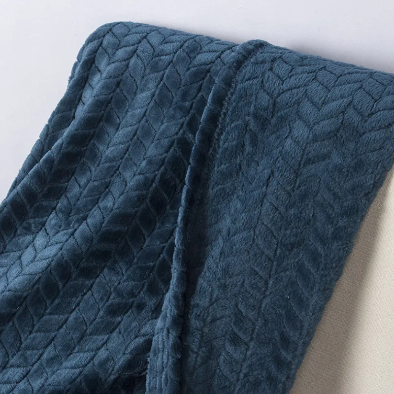 Electric Barefoot Chunky Jacquard Zweilagige Mikrofaser Luxuriöses gemütliches Flanell-Fleece Polar Shaggy Bonded Weighted Hermes Heizdecke für Sofa, Reise, Couch