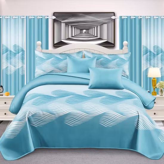 China Home Textile 3D-Ultraschall-Steppdecken, solide Tagesdecke, Bettwäsche mit geometrischem Muster, Mikrofaser-Steppdecke